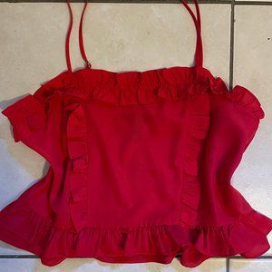 Ruffled Red Tank